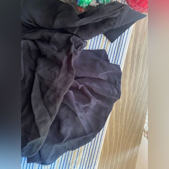 J Crew Top Chiffon Ruffleneck Women’s Black Long Sleeve Lined Sz XS NWT - Picture 12 of 13